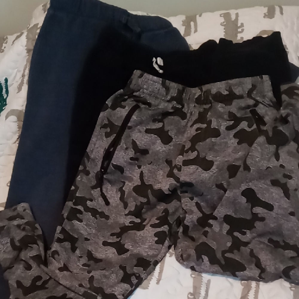 3 Pair Camouflage, Black,blue Kids Jogger Pants